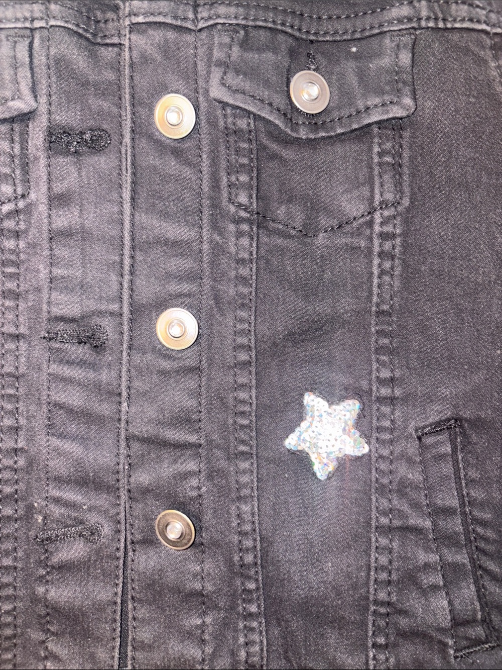 Girls black Jean jacket - Picture 4 of 6